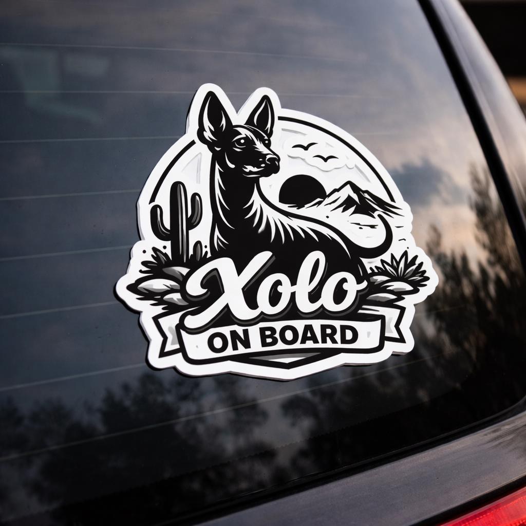 Xolo On Board Sticker, Mexican Hairless Dog Decal, Xoloitzcuintle Car Sticker, Kiss-Cut Vinyl Decal, Dog Lover Gift
