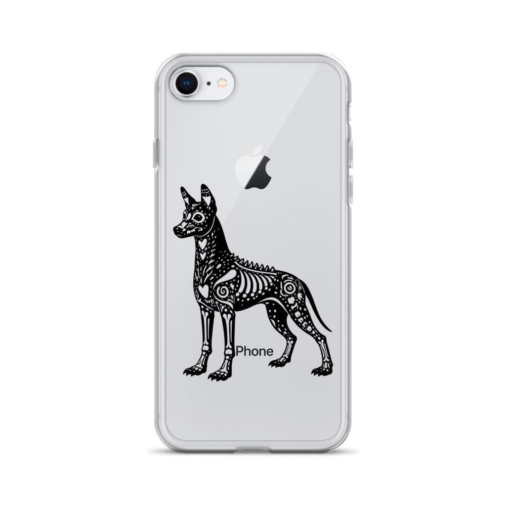Xolo Clear iPhone Case – Transparent Hairless Dog Phone Case – Aztec Xoloitzcuintli Art – Premium Clear Case for iPhone®