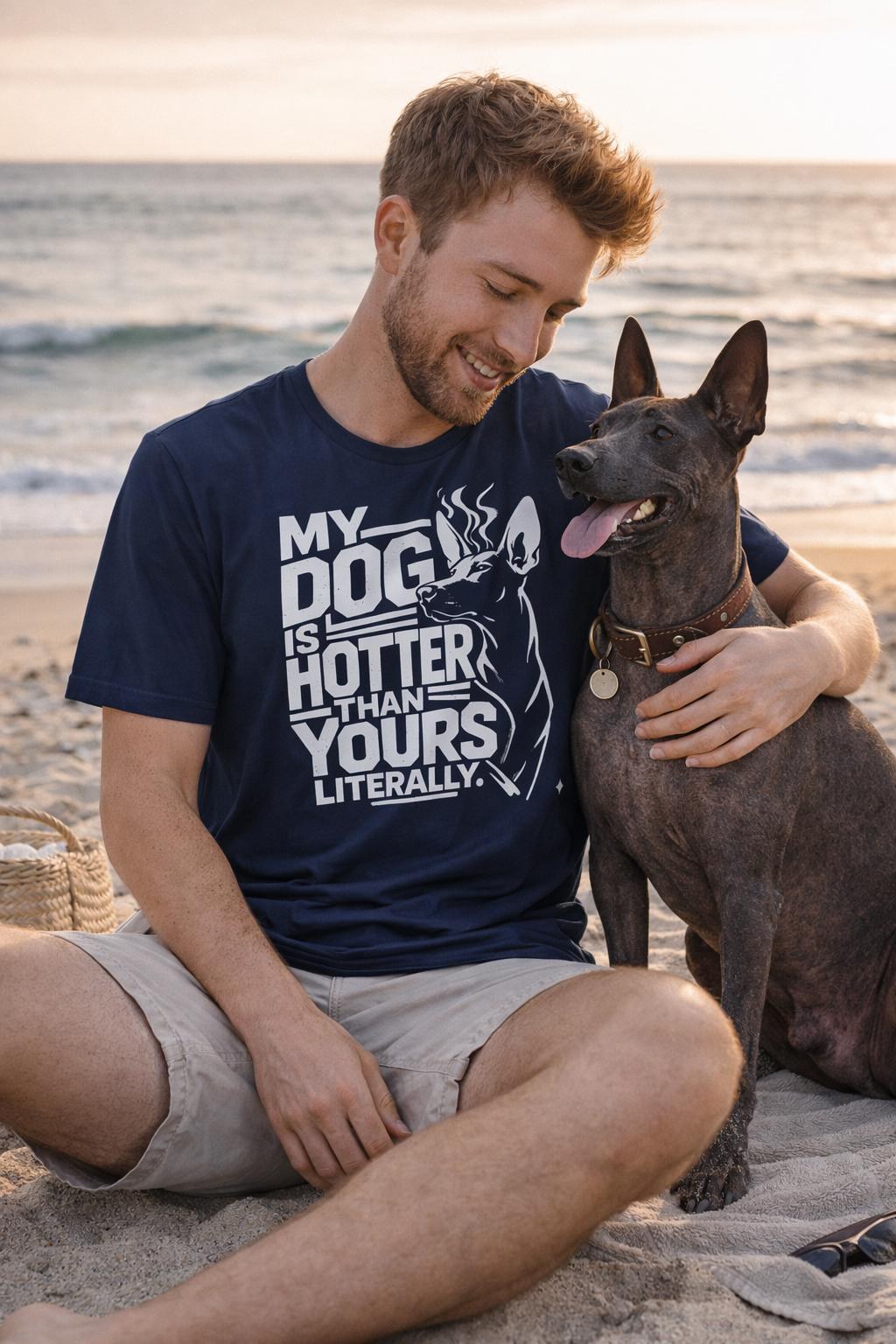 My Dog Is Hotter Than Yours Literally Shirt – Xoloitzcuintli / Peruvian Hairless Dog Tee – Funny Hairless Dog T-Shirt