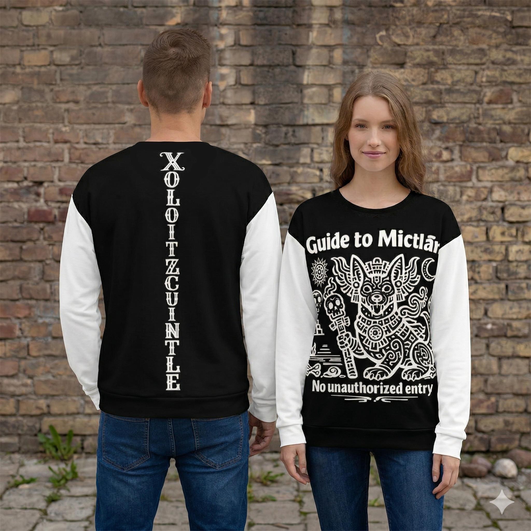 Xoloitzcuintle Unisex Sweatshirt – Guide to Mictlan Xolo Art – Mexican Mythology Dog Sweatshirt