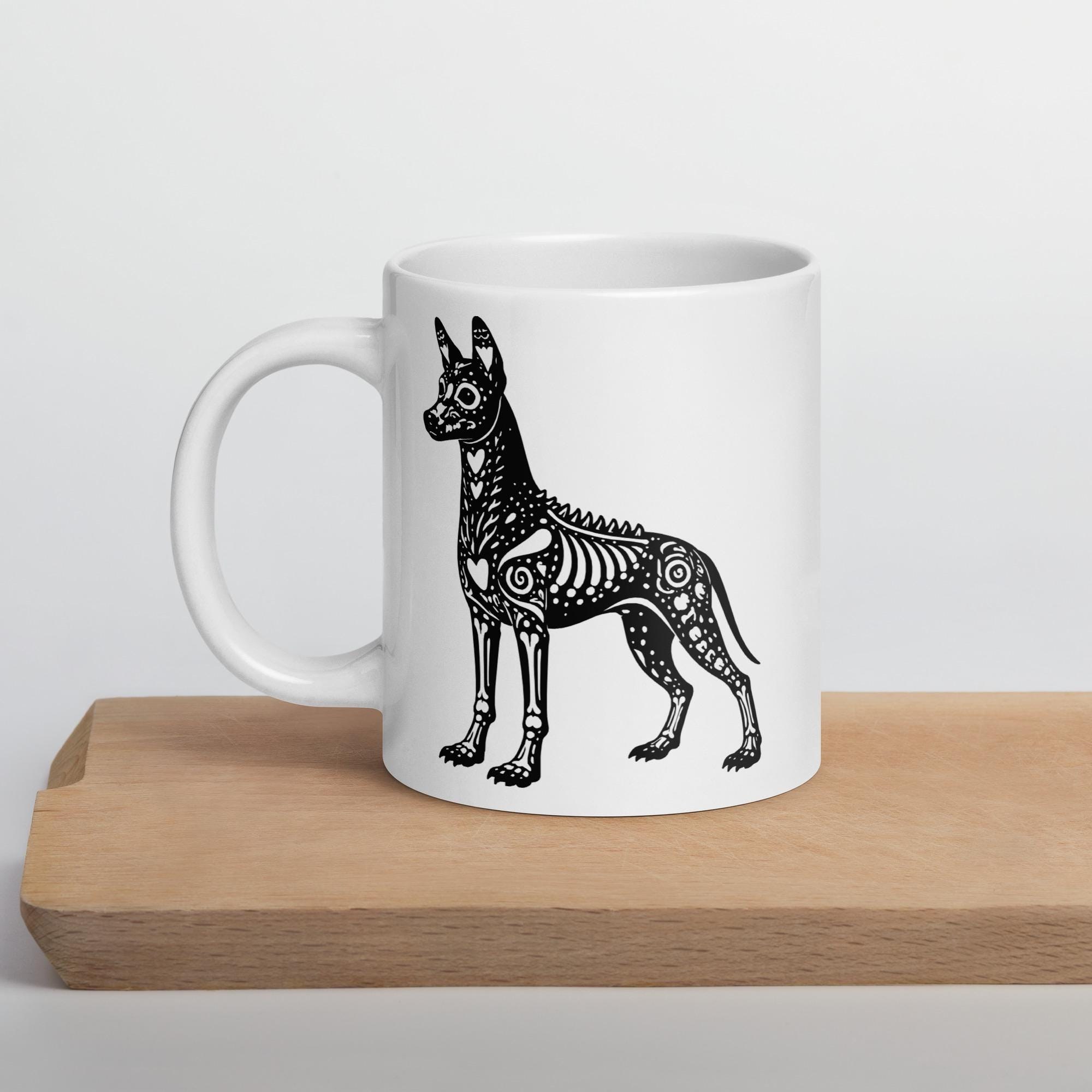 Premium Xolo Mug – Aztec Hairless Dog Art – Xoloitzcuintli / Peruvian Inca Orchid Lover Gift Rare Breed Collection