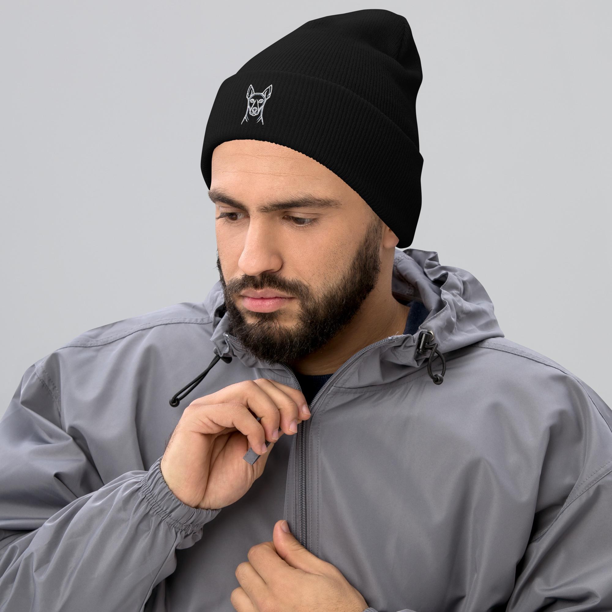 Cuffed Xolo Beanie - Xoloitzcuintle Dog Head Logo — photo 3