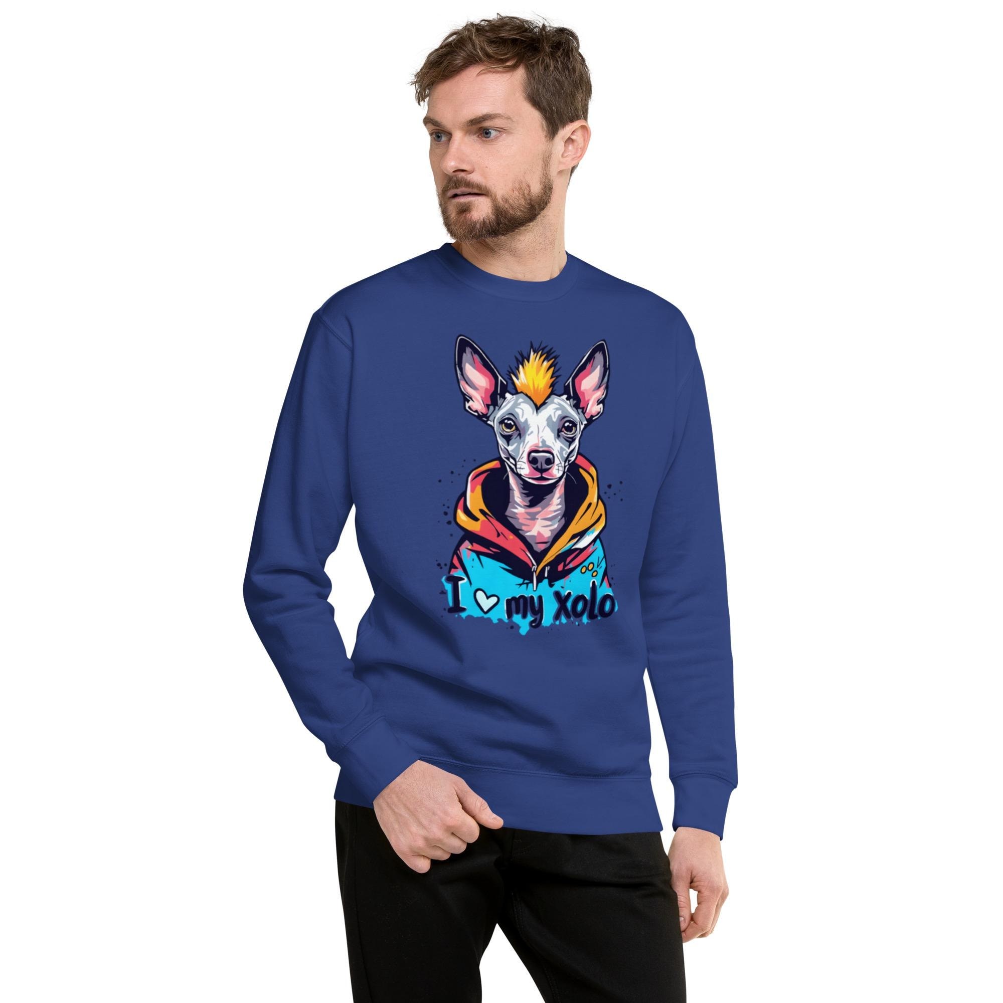 Unisex Xoloitzcuintli Dog Owner Sweatshirt "I Love My Xolo"
