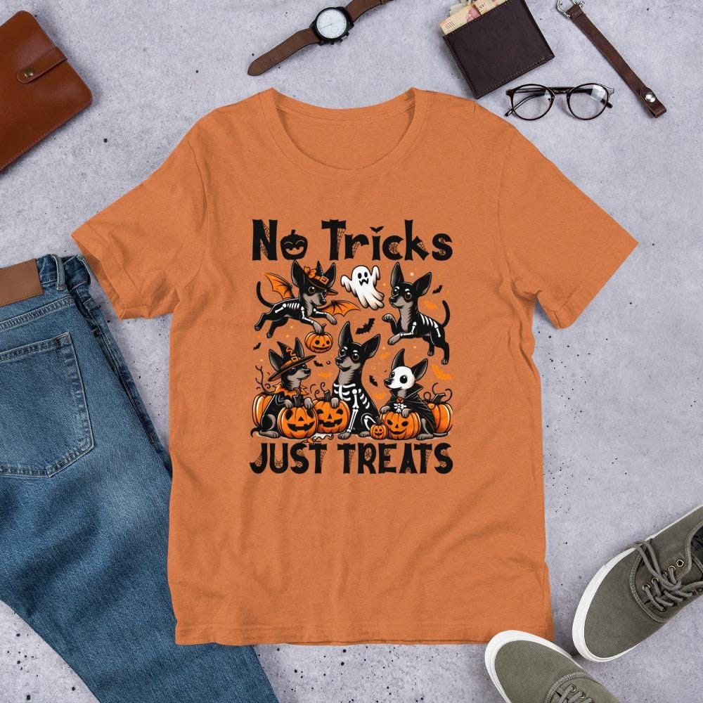 No Tricks, Just Treats Halloween Xoloitzcuintli T-Shirt  Funny Dog Lover Tee